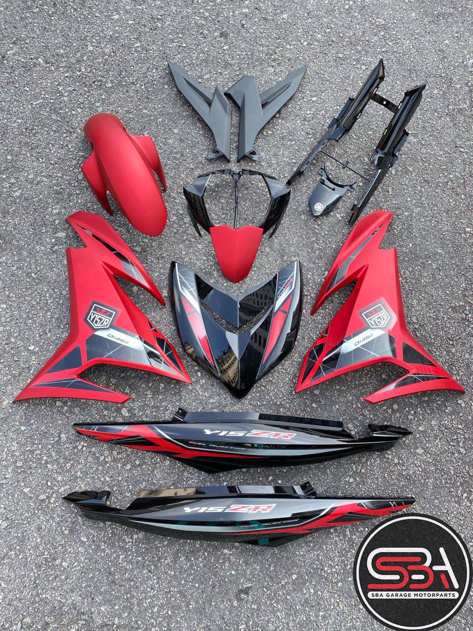 COVERSET BODYSET Y15 Y15ZR YSUKU V1 V2 MDRM3 2020 100% ORIGINAL HLY RED MATTE BLACK TITAN HONG LEONG YAMAHA / VELOZI WS2