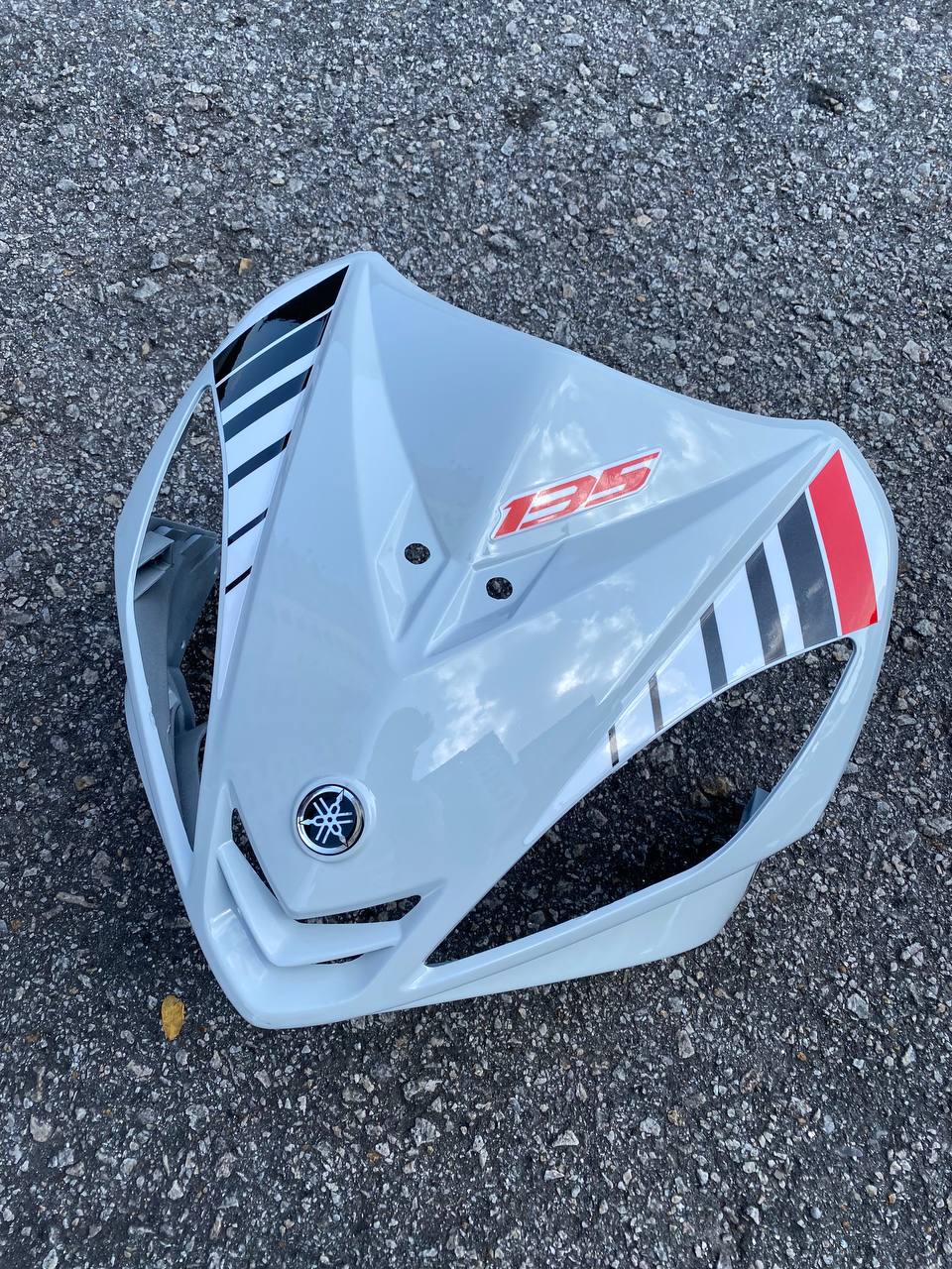 COVERSET BODYSET YAMAHA LC LC135 V1 DR P WHITE  STRIPE TANAM CODE 027 DOCTOR EDITION OEM