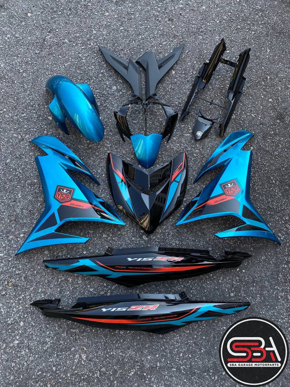 COVERSET BODYSET YAMAHA Y15 Y15ZR YSUKU V2 100% ORIGINAL HLY CYAN TITAN MATELIC MALAYSIA DESIGN 2021 HONG LEONG YAMAHA