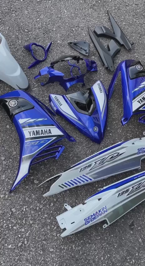 COVERSET BODYSET YAMAHA LC LC135 V6 V7 DR S BLUE GP BIRU CODE 038 STRIPE TANAM DOCTOR EDITION OEM
