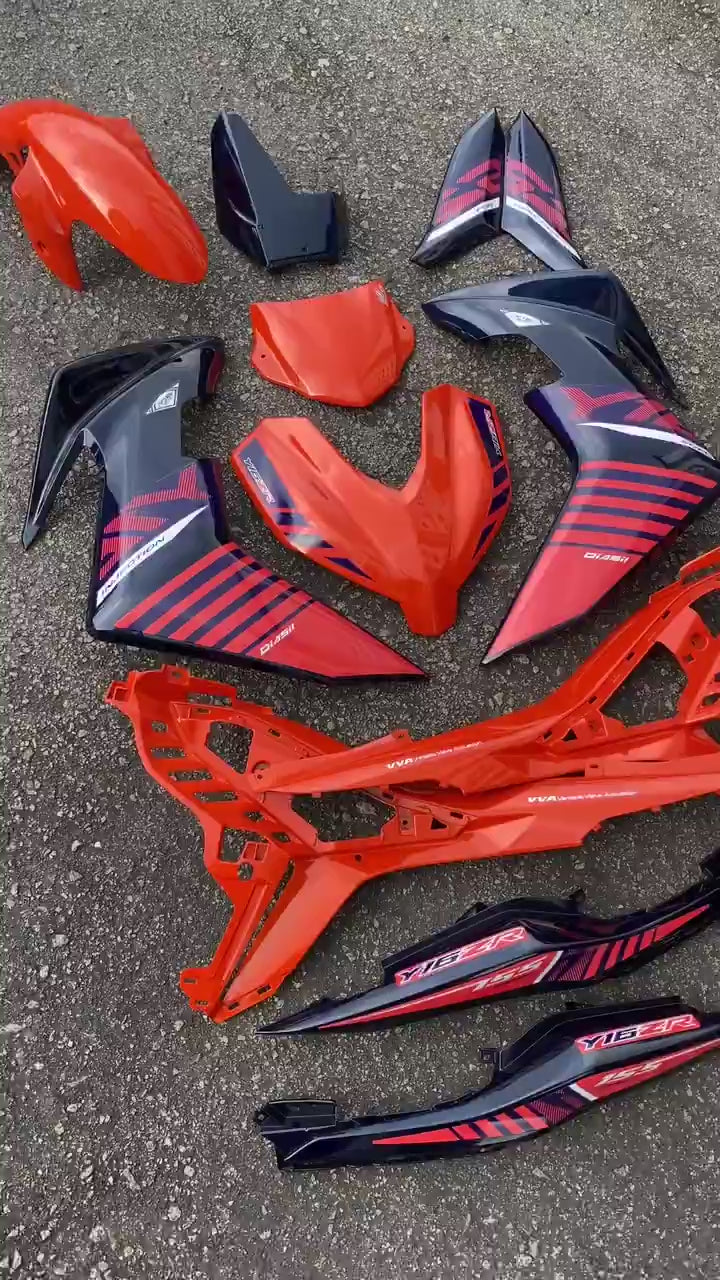 Y16 V1 V2 COVERSET Y16ZR VOM2 ORANGE DPBMU 2015 DESIGN Y16-ST-8 ORIGINAL VELOZI YAMAHA TANAM READY STOK