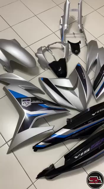COVERSET BODYSET ORIGINAL SET Y15 Y15ZR YSUKU V1 V2 SILVER 2023 DESIGN ORIGINAL HONG LEONG YAMAHA HLY