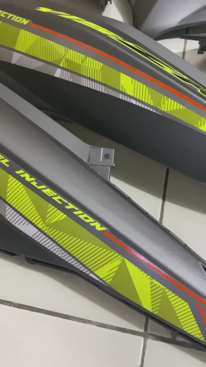 COVERSET Y15 Y15ZR V1 V2 GREY MATT 2019 STRIPE SIAP TAMPAL BODYSET YSUKU ORIGINAL HLY VELOZI / M SEKI WS5