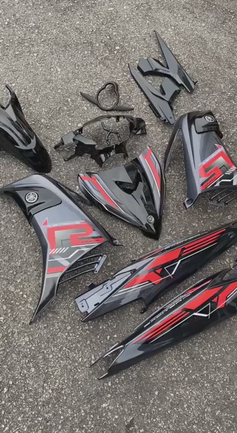 COVERSET YAMAHA LC LC135 V2 EXCITER R 4 ST STROKE ECT GREY DBNM8 BLACK HITAM BODYSET SIAP TANAM VELOZI WITH COVER METER