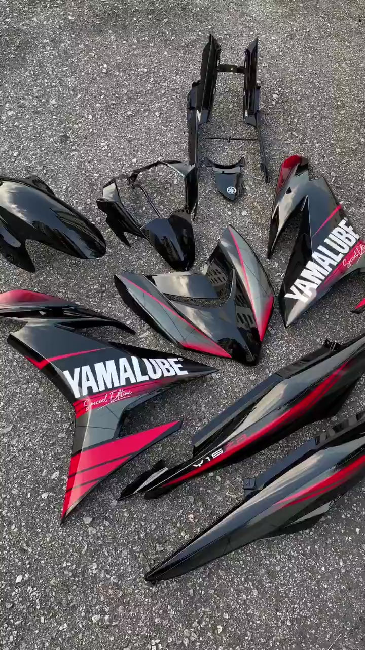 ORIGINAL YAMAHA HLY 100% COVERSET BODYSET YAMAHA Y Y15 Y15ZR V1 V2 HITAM MERAH BLACK RED YAMALUBE SPECIAL VERSION TAMPAL