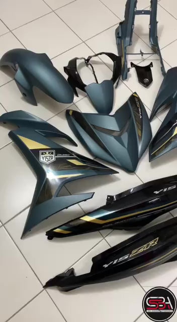 COVERSET BODYSET ORIGINAL SET Y15 Y15ZR YSUKU V1 V2 ARMY BLUE SE HIJAU MATT 2023 DESIGN ORIGINAL HONG LEONG YAMAHA HLY