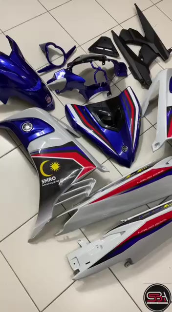 COVERSET BODYSET YAMAHA LC LC135 V6 V7 DR. 5 MILLIONTH ROLE OUT BLUE 5MRO STRIPE TANAM CODE 006 DOCTOR EDITION OEM