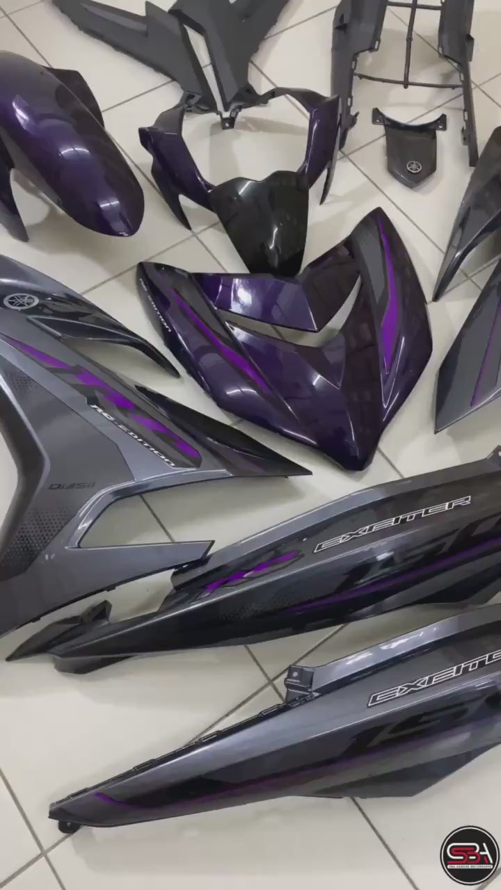 COVERSET YAMAHA Y15 YSUKU Y15ZR V1 V2 PURPLE GREY EXCITER RC SIAP TANAM CLEAR ORIGINAL VELOZI RC-2