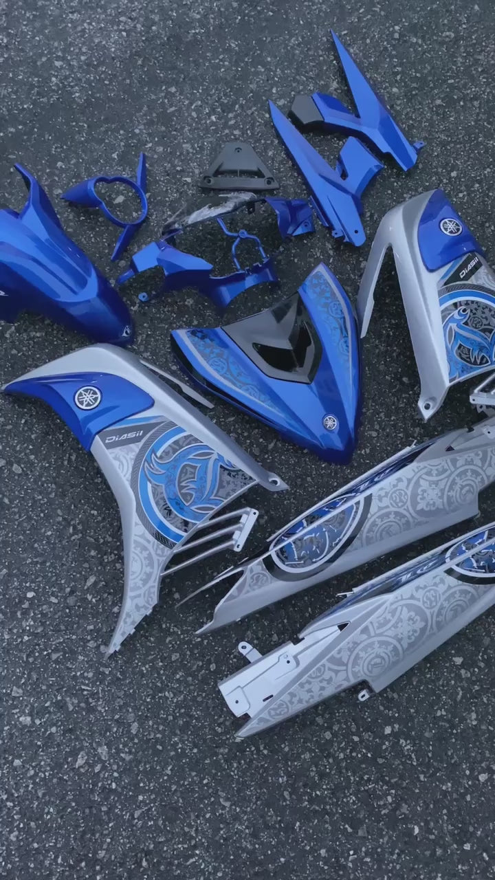 COVERSET BODYSET YAMAHA LC LC135 V2 V6 V7 DR BIRU SILVER VPBC5 S3 BATIK BIRU STRIPE TANAM CODE 031 DOCTOR VELOZI EDITION