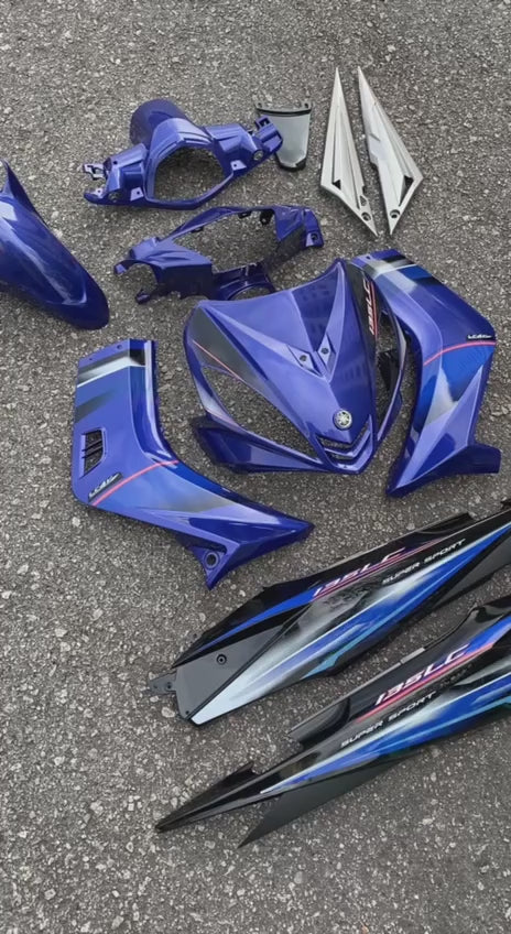 COVERSET BODYSET  LC135 LC 135 V1 BIRU FIRST EDITION ORIGINAL 100% HONG LEONG YAMAHA HLY STRIPE SIAP TAMPAL FREE EMBLEM