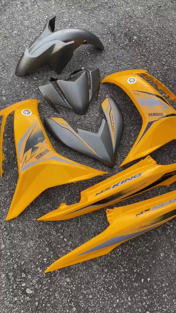 MOTORCYCLE COVERSET BODYSET LC135 LC V8 MX KING YELLOW GREY MATT L8-MXK-2 FUEL INJECTION FI YAMAHA SIAP TANAM VELOZI
