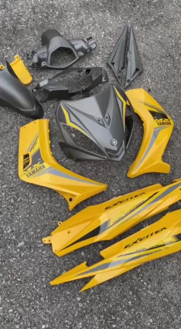 COVERSET BODYSET YAMAHA LC LC135 V1 DR MX YELLOW STRIPE TANAM CODE 015 DOCTOR EDITION OEM