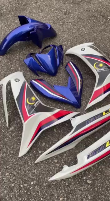 COVERSET BODYSET LC135 LC V8 5 MILLIONTH ROLL OUT 5MRO BLUE BIRU FUEL INJECTION FI YAMAHA SIAP TANAM VELOZI DOCTOR HLY