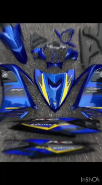 COVERSET BODYSET YAMAHA LC LC135 V6 V7 DR EXCITER RC BLUE BIRU STRIPE TANAM CODE 018 DOCTOR EDITION OEM