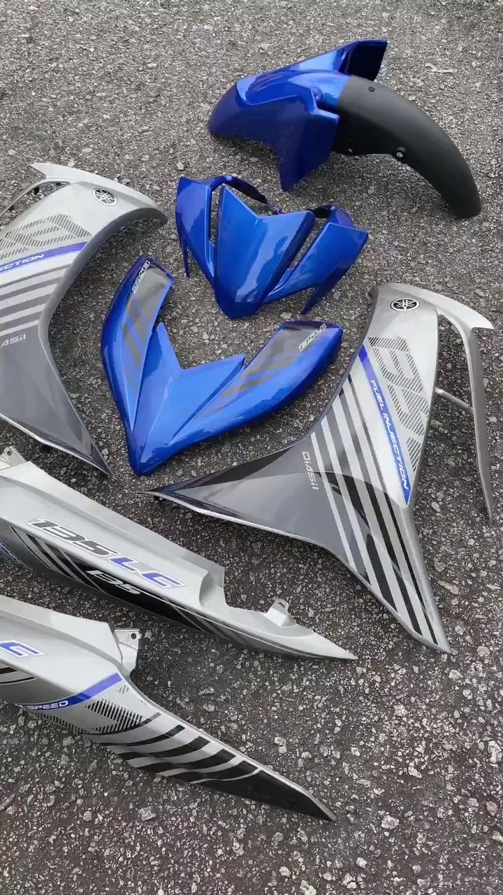 COVERSET BODYSET LC135 LC V8 DR P BLUE BIRU 2015 CODE 041 FUEL INJECTION FI YAMAHA SIAP TANAM DOCTOR OEM