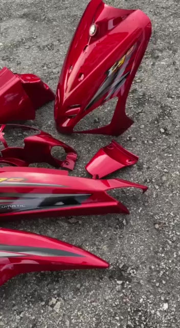 COVERSET BODYSET EGO FIRST MODEL 115 ORIGINAL NAKASONE SIAP TAMPAL VRC / DRMK RED MERAH YAMAHA FREE EMBLEM DADA
