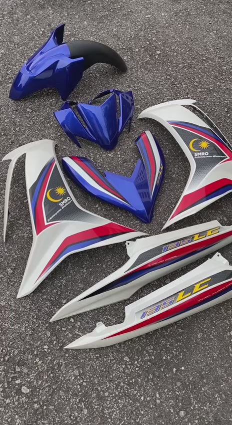 COVERSET BODYSET LC135 LC V8 5 MILLIONTH ROLL OUT 5MRO BLUE BIRU FUEL INJECTION FI YAMAHA SIAP TANAM VELOZI DOCTOR HLY