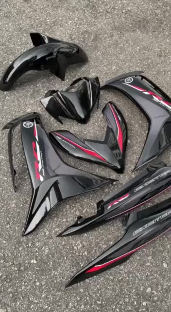 COVERSET BODYSET LC135 LC V8 DR BLACK RC LINE RED FUEL INJECTION FI YAMAHA SIAP TANAM VELOZI DOCTOR 024 OEM