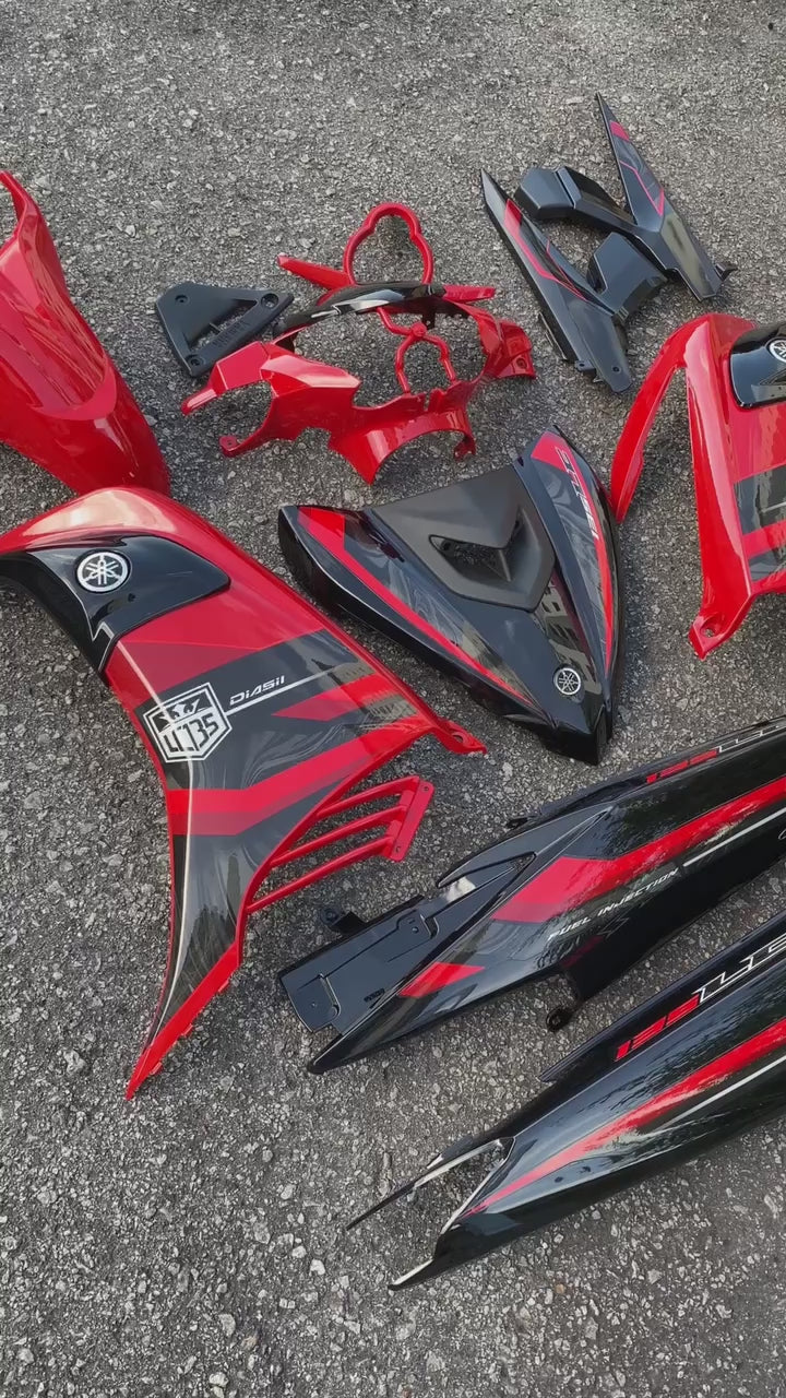 COVERSET BODYSET YAMAHA LC LC135 V6 V7 DR EXCITER MERAH RED EXR STRIPE TANAM CODE 029 DOCTOR EDITION OEM