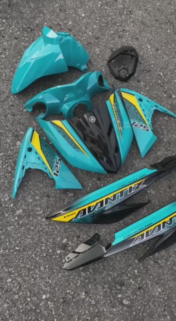 COVERSET BODYSET EGO AVANTIZ YAMAHA STICKER SIAP TAMPAL CS6 CYAN M SEKI FULLSET NEW
