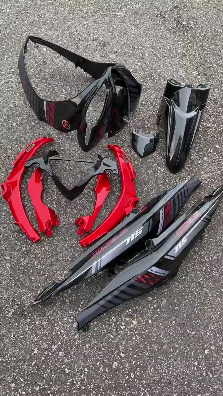COVERSET BODYSET YAMAHA LAGENDA SRL 115 / 115Z FI BLACK BATMAN 2015 EDITION LFi-ST-2 STICKER SIAP TANAM VELOZI SET