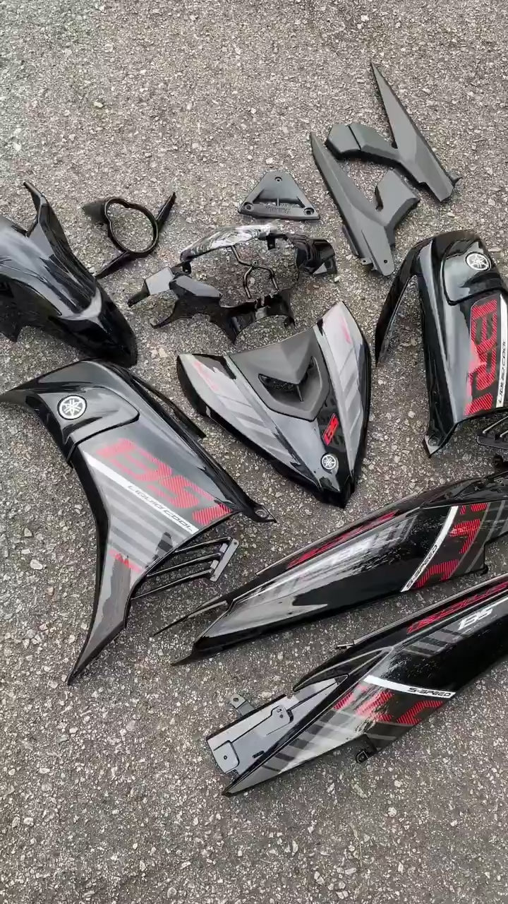 COVERSET BODYSET YAMAHA LC LC135 V6 V7 DR BLACK HITAM BATMAN 2015 STRIPE TANAM CODE 033 DOCTOR EDITION VELOZI