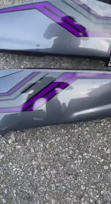 YAMAHA LC LC135 V6 V7 PURPLE GREY MATELIC PATTERN LINE 2022 - COVERSET BODYSET SIAP TANAM VELOZI WITH COVER METER SD16