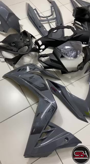 COVERSET BODYSET HONDA RS150 V2 WINNER NARDO NANO GREY 2023 ORIGINAL EQUIPMENT MANUFACTURER OEM STICKER TANAM