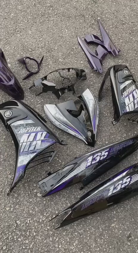 COVERSET YAMAHA LC LC135 V2 JUPITER MX PURPLE BLACK L2-JMX-B-3 BODYSET SIAP TANAM VELOZI WITH COVER METER