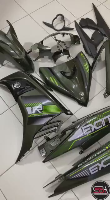 MALIBU COVERSET YAMAHA LC LC135 V2 EXCITER R ARMY GREEN BODYSET SIAP TANAM VELOZI WITH COVER METER EMBLEM