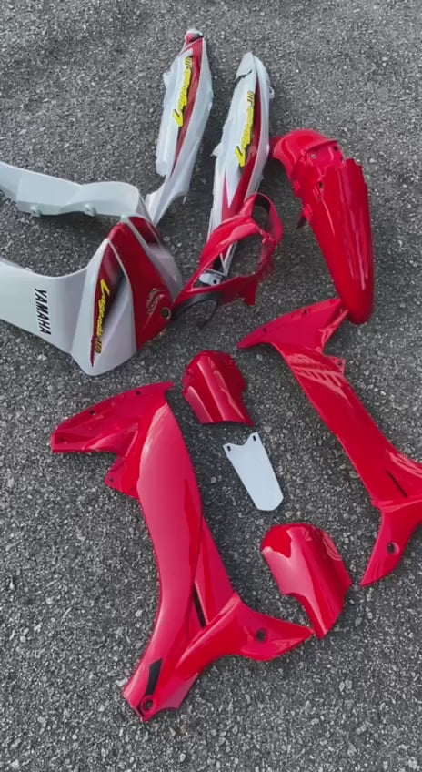 COVERSET YAMAHA LAGENDA SRL 110Z ( 1ST EDITION ) VRC WHITE MERAH MADE IN MALAYSIA SIAP TAMPAL STICKER M SEKI VERSION