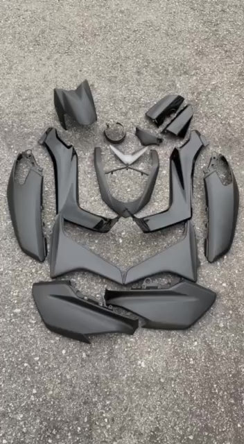 COVERSET BODYSET NMAX N MAX V1 MATT BLACK MLB2 ORIGINAL HLY HONG LEONG YAMAHA 15 ITEM FULLSET ( TAK TERMASUK EMBLEM )