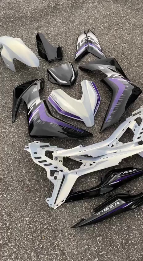 Y16 COVERSET Y16ZR CRYSTAL WHITE SMX BLACK / PURPLE Y16-S-1 ORIGINAL VELOZI YAMAHA SIAP TAMPAL / DOCTOR 005 TANAM
