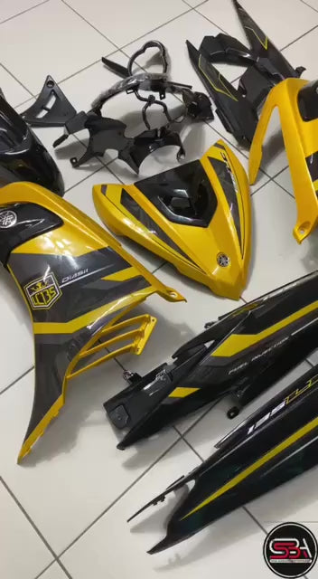 COVERSET BODYSET YAMAHA LC LC135 V6 V7 DR EXCITER YELLOW KUNING 2023 STRIPE TANAM CODE 024 DOCTOR EDITION VELOZI