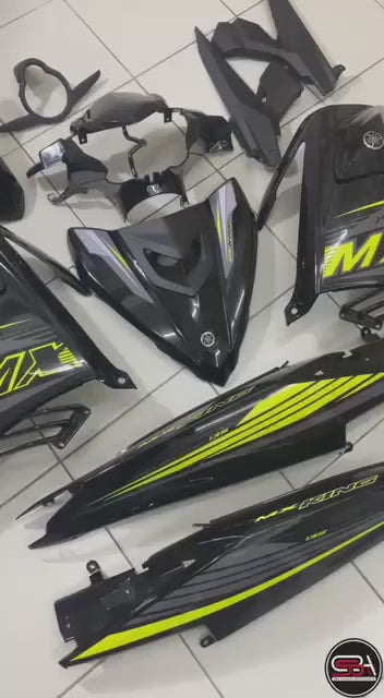 YAMAHA LC LC135 V4 V6 V7 MX KING MATELIC BLACK YELLOW 2021 COVERSET BODYSET SIAP TANAM ORIGINAL VELOZI OEM