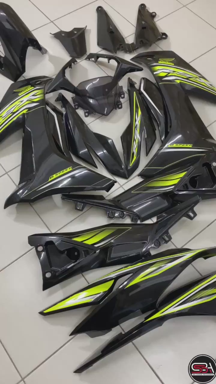 HONDA RSX RS-X 150 RSX150 COVERSET DOCTOR KS ALL BLACK 014 HITAM COLOR ORIGINAL STRIPE SIAP TAMPAL FIT DENGAN BODY