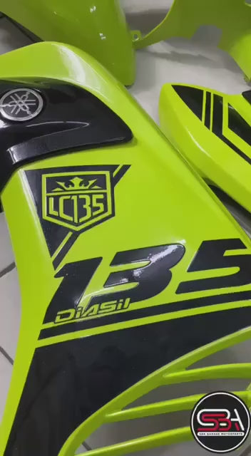 COVERSET BODYSET LC LC135 OEM V1 V2 V3 V4 V5 V6 V7 LUMINOUS GREEN STRIPE TANAM OEM - Original Equipment Manufacturer