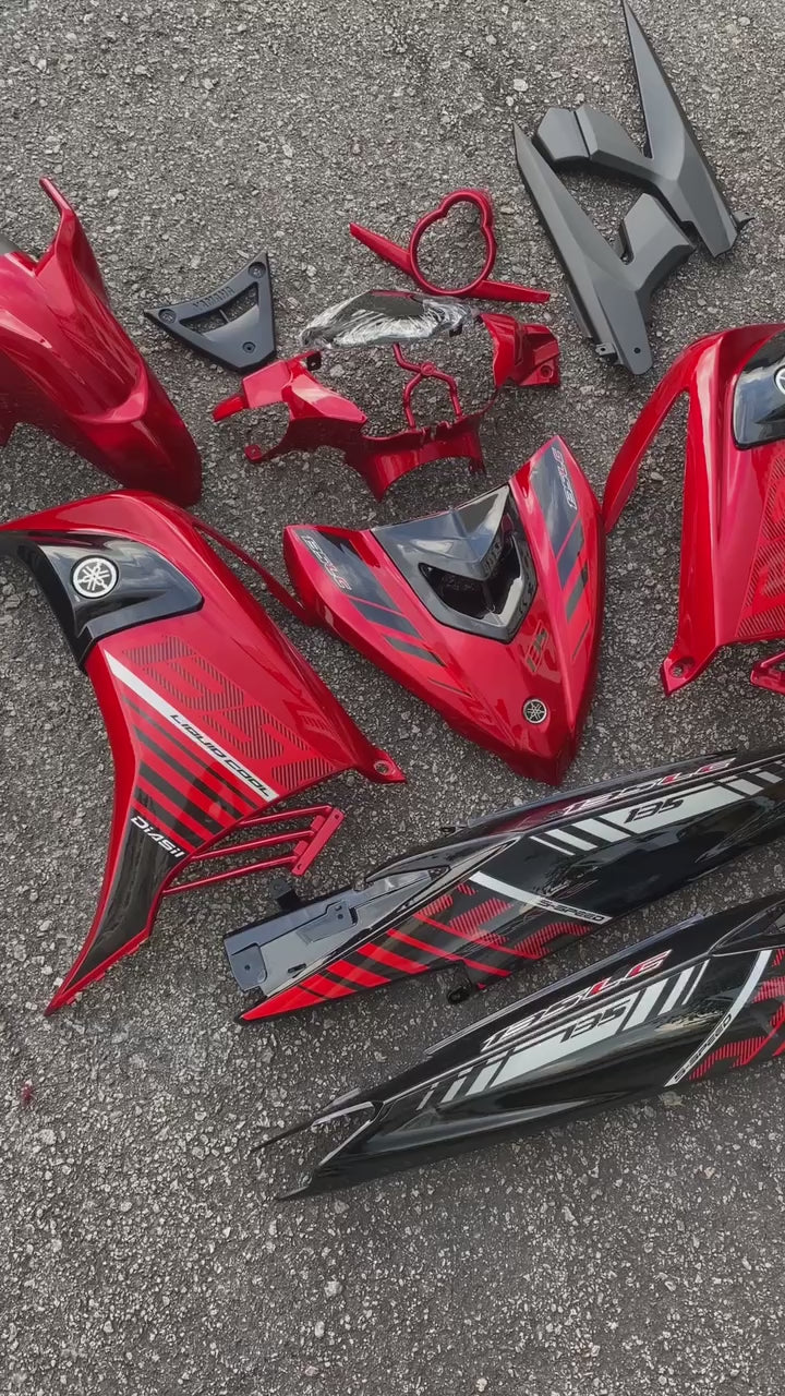 COVERSET BODYSET YAMAHA LC LC135 V6 V7 DR RED BATMAN MERAH 2015 STRIPE TANAM CODE 035 DOCTOR EDITION VELOZI