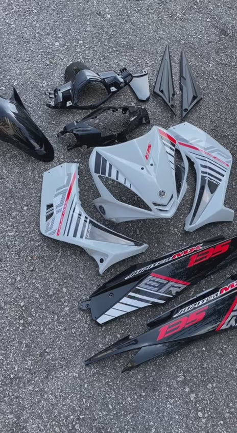 COVERSET BODYSET YAMAHA LC LC135 V1 DR P WHITE  STRIPE TANAM CODE 027 DOCTOR EDITION OEM
