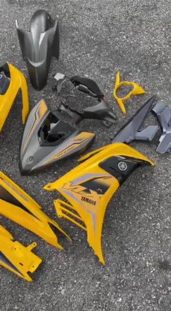 YAMAHA LC LC135 V6 V7 MX KING SUNNY YELLOW GREY MATT L6-MXK-4 COVERSET BODYSET SIAP TANAM VELOZI WITH COVER METER