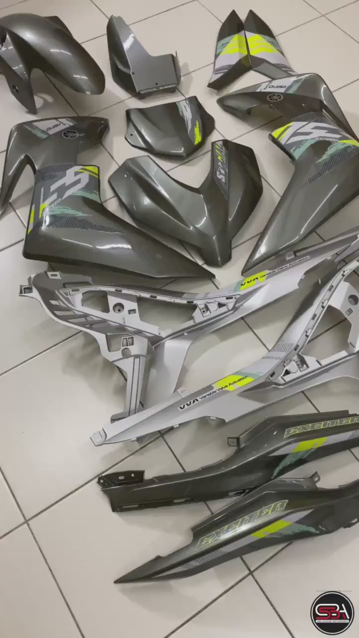 Y16 COVERSET Y16ZR ORIGINAL EQUIPMENT MANUFACTURED OEM DOCTOR EXCITER GREY KILAT 2022 YAMAHA SIAP TANAM