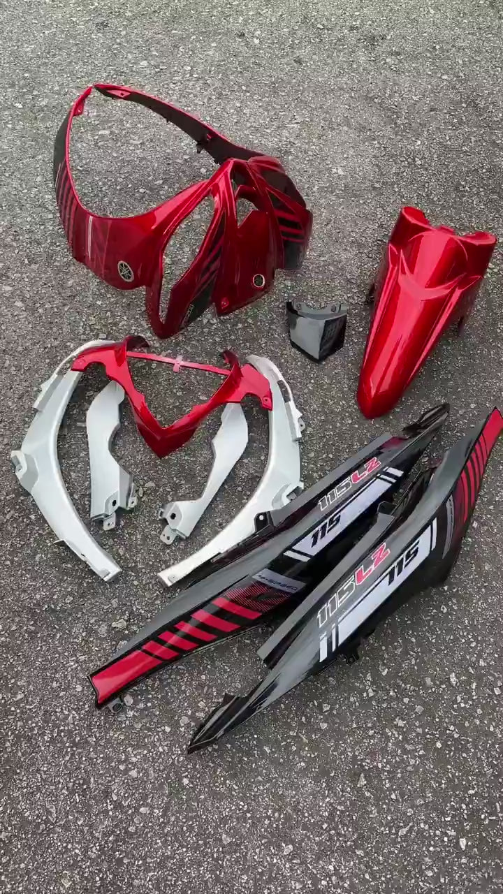 COVERSET BODYSET YAMAHA LAGENDA SRL 115 / 115Z FI RM7 RED BATMAN 2015 EDITION LFi-ST-1 STICKER SIAP TANAM VELOZI SET