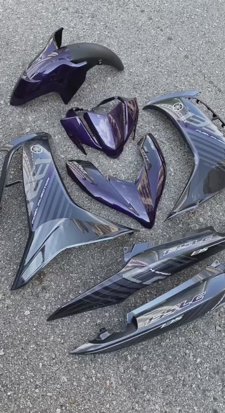 MOTORCYCLE COVERSET LC135 LC V8 PURPLE GREY BATMAN 2015 L8-ST-6 FUEL INJECTION FI YAMAHA SIAP TANAM VELOZI DOCTOR 040