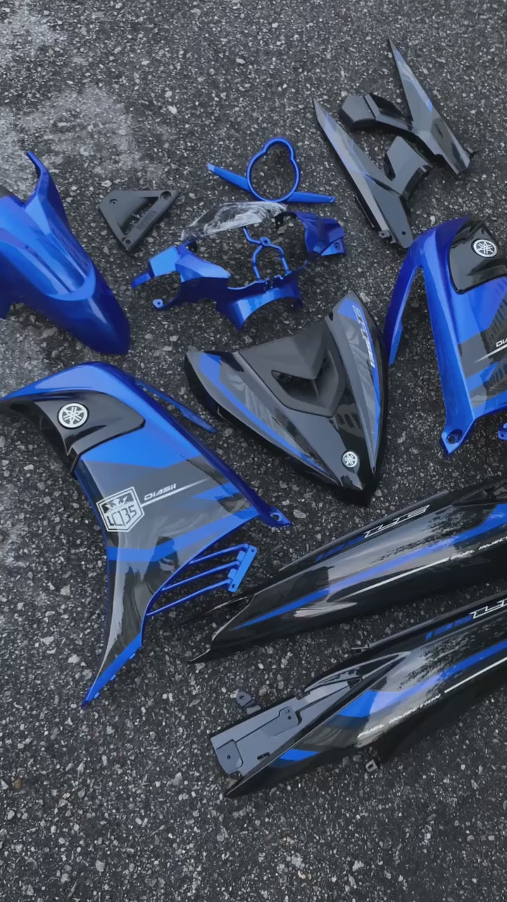 COVERSET BODYSET YAMAHA LC LC135 V6 V7 DR EXCITER BLUE BIRU EXR STRIPE TANAM CODE 030 DOCTOR EDITION OEM
