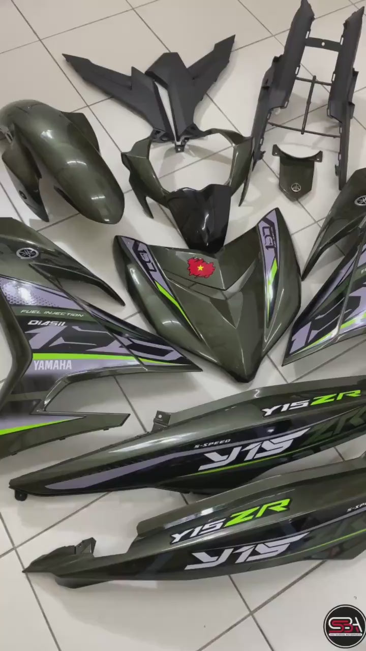 COVERSET YAMAHA Y15 YSUKU Y15ZR V1 V2 VIETNAM VERSION VN1 ARMY GREEN TANAM CLEAR ORIGINAL VELOZI