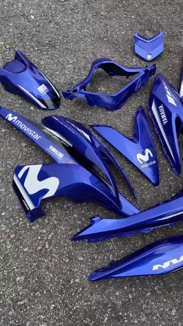 COVERSET BODYSET NVX 155 NVX155 V1 YAMAHA DOCTOR BIRU MOVISTAR M PUTIH 012 SIAP TANAM