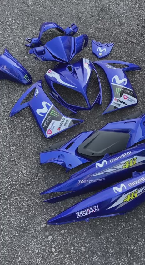 COVERSET NOUVO LC SCOOTER YAMAHA FIAT 46 PETRONAS TERMASUK STICKER SIAP TANAM OEM