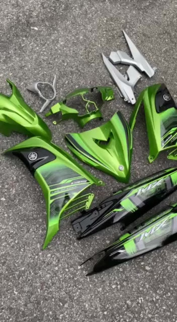 COVERSET YAMAHA LC LC135 V2 V4 V5 V6 V7 JUPITER MX GREEN BLACK HIJAU HITAM BODYSET SIAP TANAM VELOZI WITH COVER METER