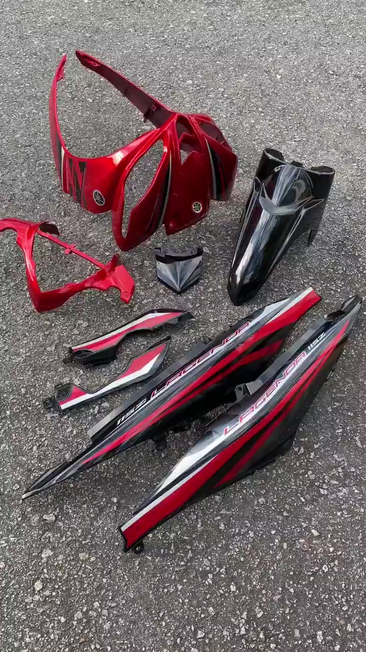 COVERSET BODYSET YAMAHA LAGENDA SRL 115 / 115Z FI RM7 RED BLACK STICKER SIAP TAMPAL WS VELOZI SET