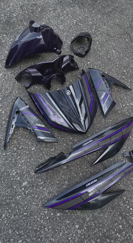 COVERSET BODYSET EGO AVANTIZ YAMAHA STICKER SIAP TANAM PURPLE 003 DOCTOR FULLSET